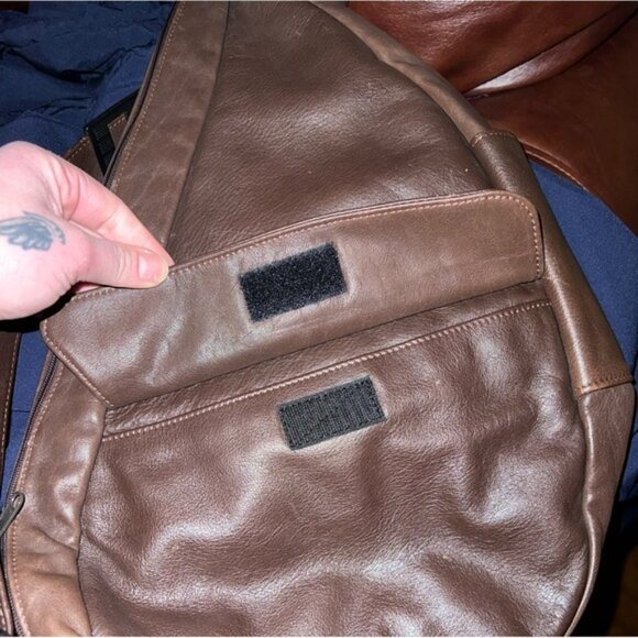 AmeriBag Healthy Back Bag Brown Leather Adjustable Strap - Picture 6 of 15